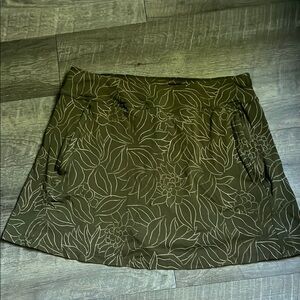 Elegant Olive Floral A-Line Skort